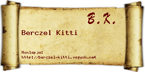 Berczel Kitti névjegykártya